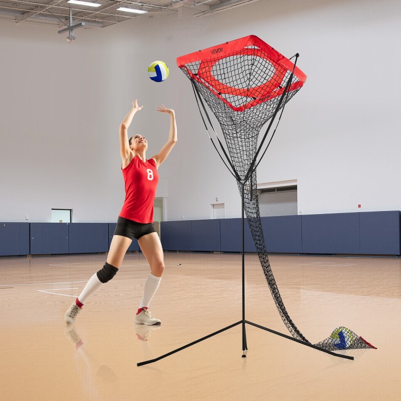 Lentopallon harjoitusverkko säädettävä 7.5–11.5 jalkaa teräsjalusta lasikuiturunko 4 hiekkasäkkiä