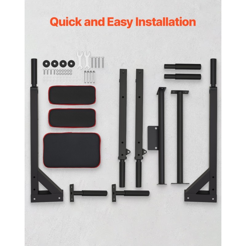 Seinäkiinnitteinen leuanvetotanko ja dipasema hiiliteräksinen 200 kg kantava 95 cm leveä