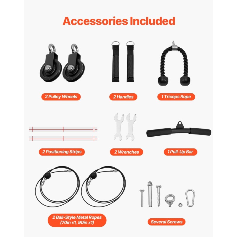 Seinäasennettava leuanvetotanko hiiliteräs 200 kg 1260 mm 10 otetta taljajärjestelmällä