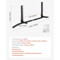 Leuanvetotanko hiiliteräs palkkiin kiinnitettävä 200 kg kantavuus kolmoisote