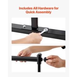 Kaksitasoinen vapaasti seisova balettitanko musta 10-portainen korkeussäätö 290–1205 mm