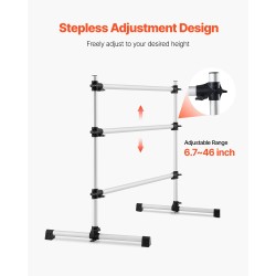 Siirrettävä tuplabalettitanko alumiininen säädettävä 170–1165 mm kantavuus 136 kg