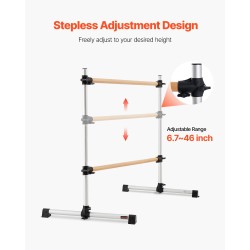 Balettitanko pyökki alumiinirunko korkeussäädettävä kannettava kaksiosainen