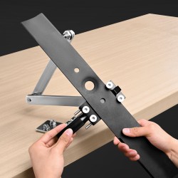 Ruohonleikkurin terän teroitin alumiiniseos 15–45 asteen kulma 4 adapteritappia 25 mm kahva