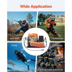 PCP-paineilmakompressori 1500 W 30 MPa nelisylinterinen 60 L/min tuuletinjäähdytys automaattipysäytys