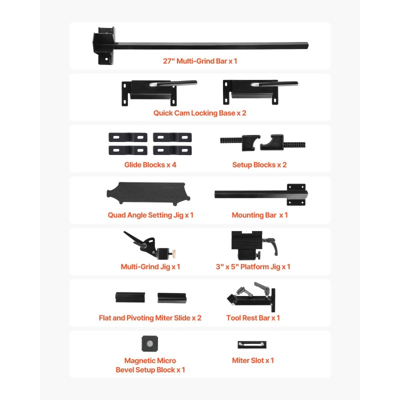 Teroitusjärjestelmä penkkihiomakoneille 6 ja 8 tuumaa talttojen ja sorvausterien teroitukseen