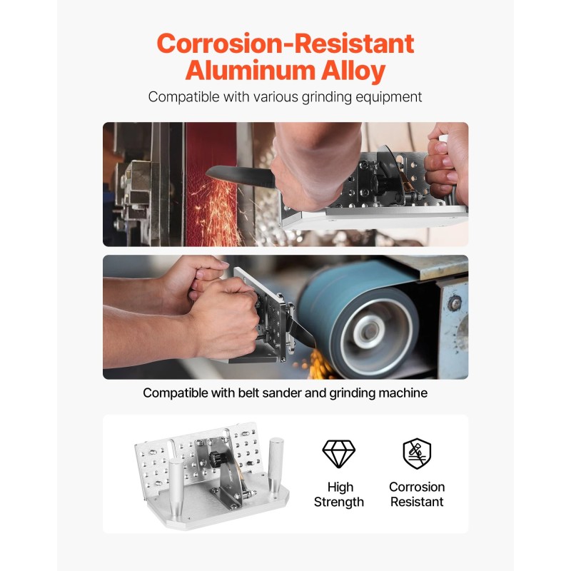 Hiomakoneen veitsituki säädettävä 85–115 asteen alumiiniseosrunko ergonomisilla kahvoilla