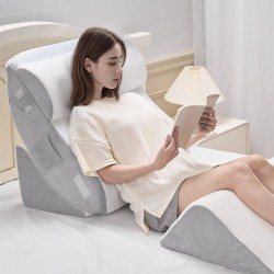 Kiilatyynysarja 4-osainen ortopedinen korkeatiheyksinen vaahto ja geelimuistevaahto irrotettavalla pestävällä päällisellä