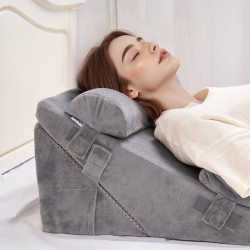 4-osainen ortopedinen kiilatyynysarja 25D ja 30D korkeatiheyksinen vaahto geelimuistevaahto irrotettava samettipäällinen