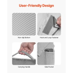 Kiilatyynysetti 3-osainen tummanharmaa samettipäällisellä vaahtomuovi ja geelimuistivaahto 560 mm