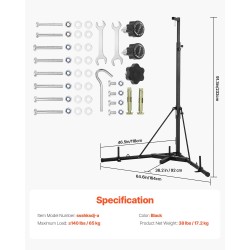 Nyrkkeilysäkin teline teräs vapaasti seisova säädettävä korkeus painotettava jalusta 65 kg kantavuus