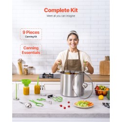 Säilöntäsetti 9-osainen ruostumattomasta teräksestä vesikylpykäyttöön kattila ja välineet