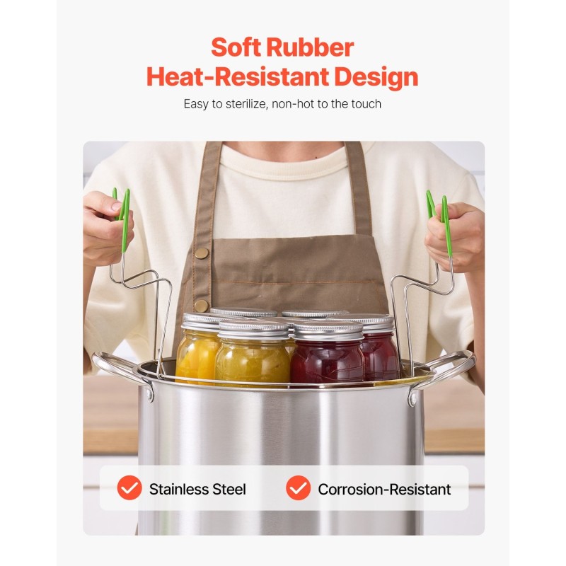 Säilöntäsetti 9-osainen ruostumattomasta teräksestä vesikylpykäyttöön kattila ja välineet