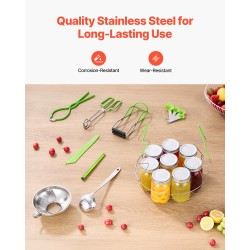 Säilöntätarvikesetti 9-osainen ruostumattomasta teräksestä vesikylpysäilöntään kotikäyttöön