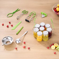 Säilöntätarvikesetti 9-osainen ruostumattomasta teräksestä vesikylpysäilöntään kotikäyttöön