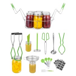 Säilöntätarvikesetti 9-osainen ruostumattomasta teräksestä vesikylpysäilöntään kotikäyttöön