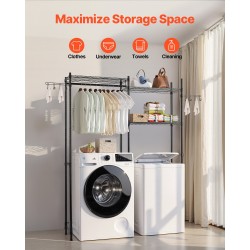 Säilytyshylly pesukoneen ja kuivausrummun yläpuolelle hiiliteräs 5 säädettävää hyllyä