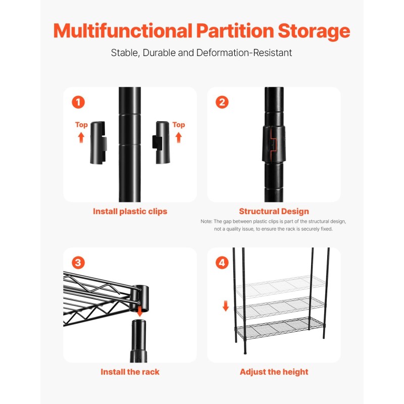 Pesukoneen ja kuivausrummun ylähylly hiiliteräsrunko kolme säädettävää hyllyä vaatetangolla