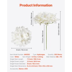 Tekohortensiat 305 kpl silkkiä valkoiset häihin ja juhliin