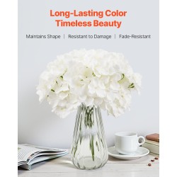 Keinotekoiset hortensiat silkkiä ja PE-muovia 65 kpl valkoiset 15 cm