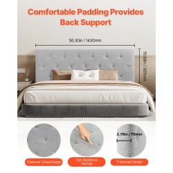 Sängynpääty täysikokoiselle muistivaahdolla hiiliteräsrunko pellavankaltainen vaaleanharmaa verhoilu