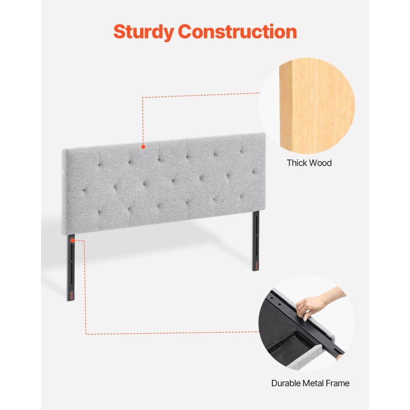 Sängynpääty täysikokoiselle muistivaahdolla hiiliteräsrunko pellavankaltainen vaaleanharmaa verhoilu