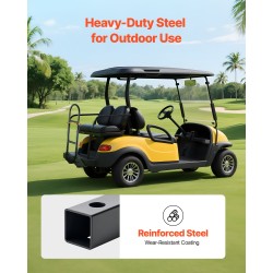 Takaistuimen musta hiiliteräksinen käsikaari korkeussäädettävä 27.5–33.5 tuumaa golfkärryihin