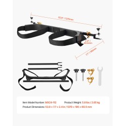 Golfkärryn hiiliteräksinen bäginpidike säädettävä leveys 30.7–49.6 tuumaa sopii 1.2 tuuman neliöputkiin