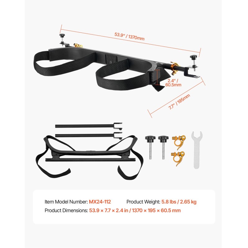 Golfkärryn hiiliteräksinen bäginpidike säädettävä leveys 30.7–49.6 tuumaa sopii 1.2 tuuman neliöputkiin