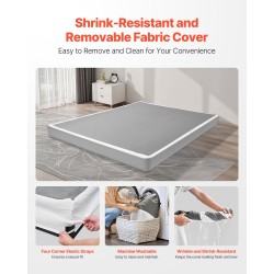 Patjasälepohja teräsrunko queen-kokoinen matala 102 mm irrotettava pestävä kangaspäällinen kantavuus 1588 kg