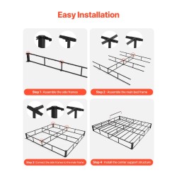 Runkopatja teräsrunko queen-kokoiselle 1587 kg kantavuus puuvillapäällinen matala 130 mm