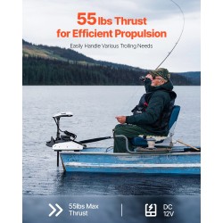 Keulasähkömoottori 55 paunan työntövoima keulaan asennettava 36-tuumainen akseli GPS ja langaton kaukosäädin