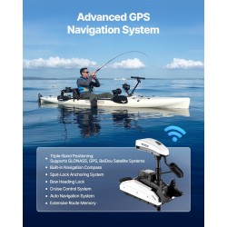 Keulasähkömoottori 55 paunan työntövoima keulaan asennettava 36-tuumainen akseli GPS ja langaton kaukosäädin