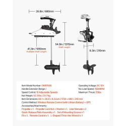 Sähköinen keulamoottori 55lbs 12V GPS-ohjaus langaton kaukosäädin kajakkiin