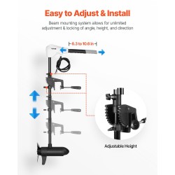 Sähköinen perämoottori 24-volttinen 86-paunan työntövoima 36-tuumainen akseli transomiin kiinnitettävä