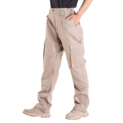 Palosuojatut miesten puuvillaiset työhousut monitaskuiset khaki koko XL