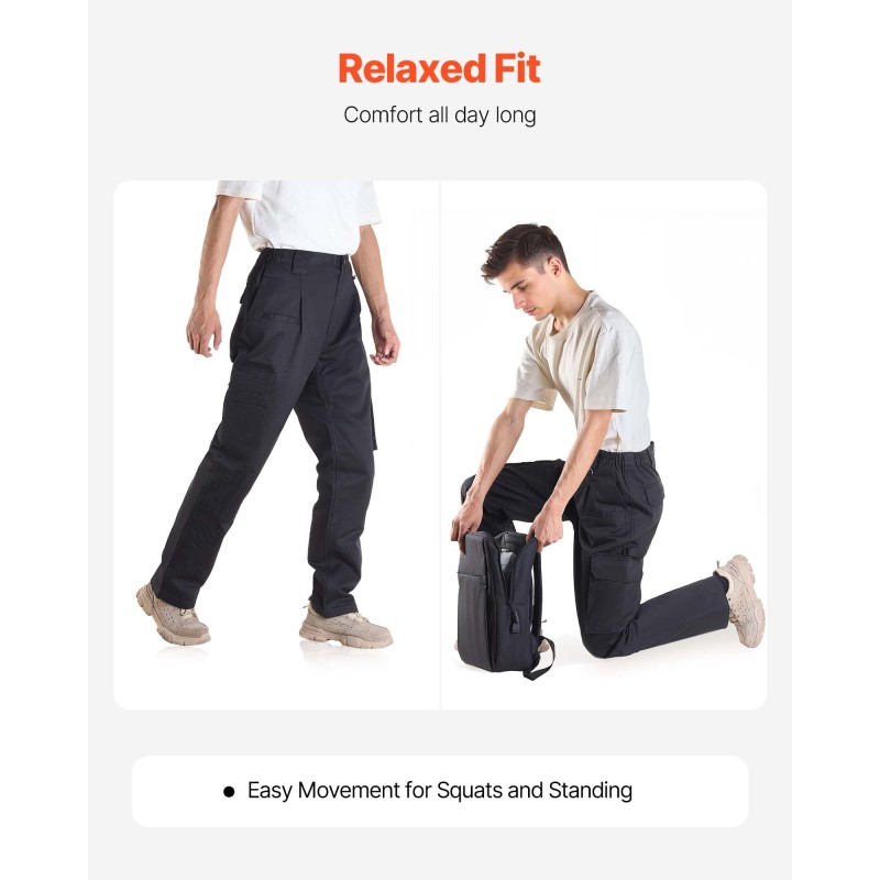 Palosuojatut miesten puuvillaiset työhousut koko L hitsaukseen ja hiontaan