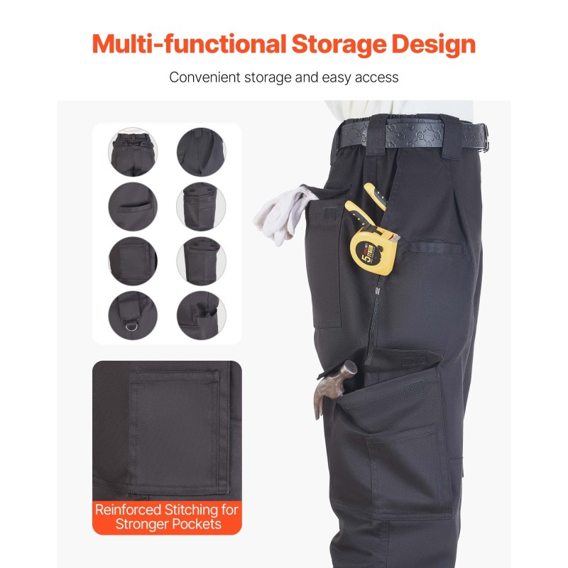 Palosuojatut miesten puuvillaiset työhousut koko L hitsaukseen ja hiontaan