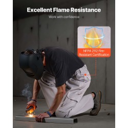 Palosuojatut miesten reisitaskuhousut 100% puuvillaa koko L harmaa hitsaustöihin