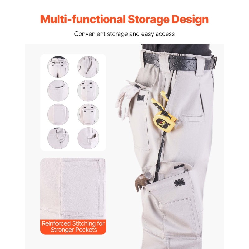 Työhousut 100 prosenttia puuvillaa koko XXL palosuojatut hitsaukseen harmaa