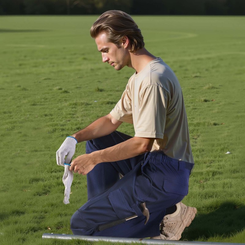 Cargohousut palosuojatut 100 % puuvillaa XXL hitsaustöihin tummansininen