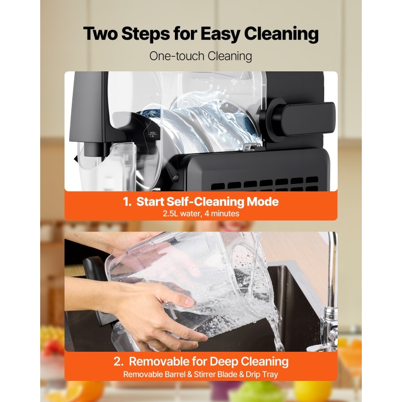 Slushkone 2,6 L säiliöllä kotikäyttöön 5 esiasetettua ohjelmaa itsepuhdistus