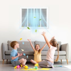 Palautusilmaritilä jauhemaalattu teräs viistot säleet 1-tuuman suodattimelle seinä- ja kattokäyttöön