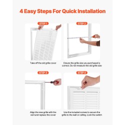 Palautusilmasäleikkö jauhemaalattu teräs 50 x 63 cm irrotettavalla etupaneelilla