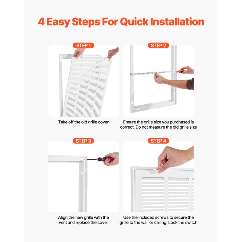 Palautusilmasäleikkö jauhemaalattu teräs 50 x 63 cm irrotettavalla etupaneelilla