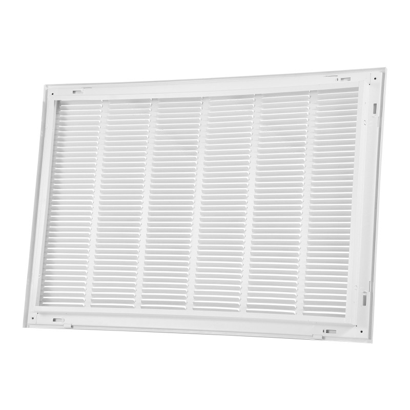 Teräksinen jauhemaalattu paluuilmaritilä avattavalla etupaneelilla sopii 75,5 x 50,5 cm aukkoon