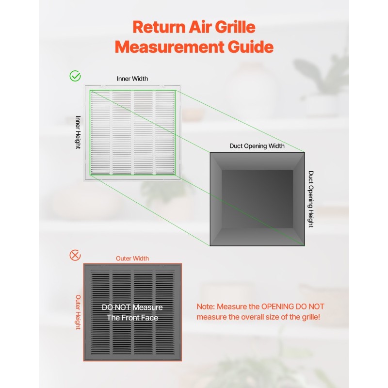 Paluuilmasuodatinritilä jauhemaalattua terästä 50,5×50,5 senttimetriä seinä ja katto