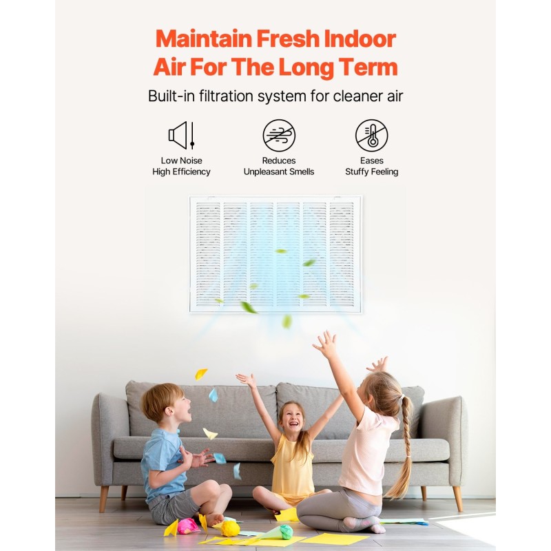 Palautusilmasäleikkö jauhemaalattu teräs 75,5 x 50,5 cm MERV8-suodatin