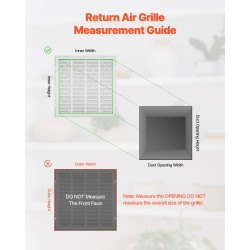 Palautusilman suodatinsäleikkö jauhemaalattu teräs 50,5 x 50,5 cm seinäasennukseen MERV8-suodatin