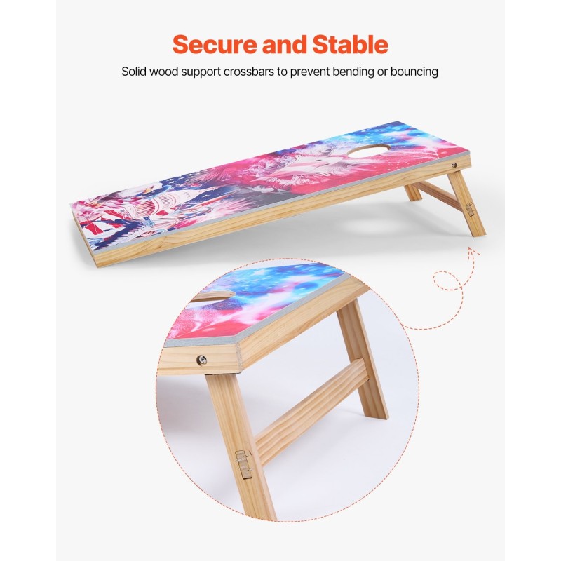 Pussinheittopelisetti kaksi taitettavaa massiivipuista täysikokoista pelilautaa kahdeksan heittopussia kantolaukulla